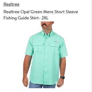 Real tree fishing shirt, UPF40, 2XL, opal.Have lots.
